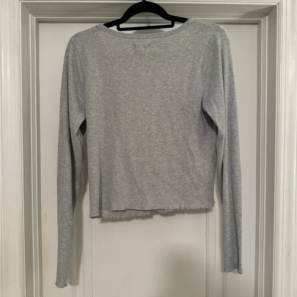 Anthropologie Pilcro Long-Sleeve Pointelle Scoop Tree - XL - Picture 8 of 9